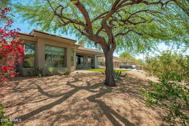view of yard with a patio and fence