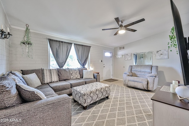 11815 N 112th Dr, Youngtown, AZ 85363 - living area featuring ceiling fan and ornamental molding