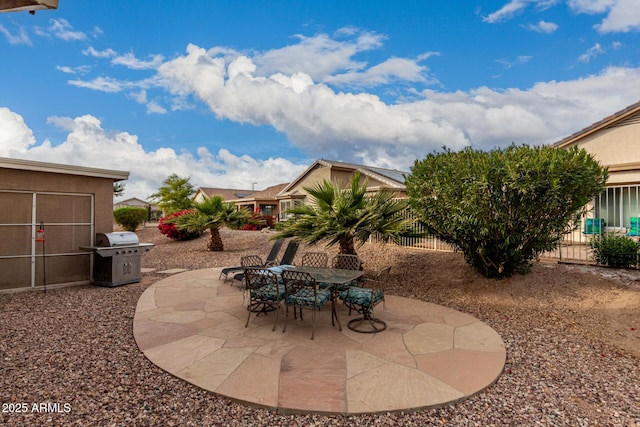 view of patio / terrace featuring a grill