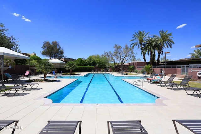 view of pool with a patio area