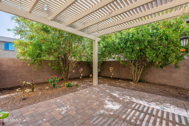 view of patio with a fenced backyard