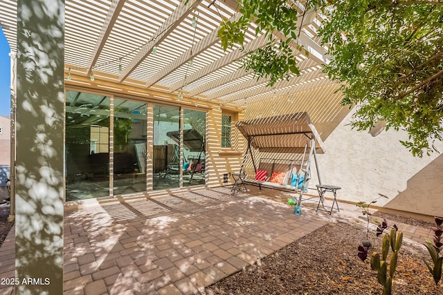 view of patio with a pergola
