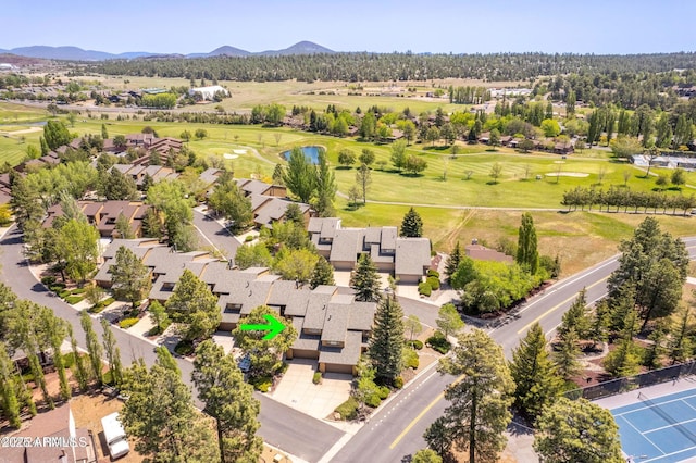 2800 N Saddleback Way Unit 2, Flagstaff, AZ 86004 - aerial view with a residential view, a mountain view, and view of golf course