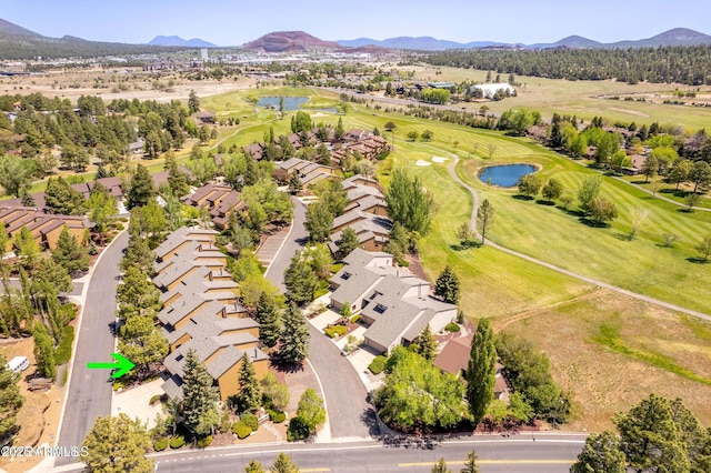 2800 N Saddleback Way Unit 2, Flagstaff, AZ 86004 - aerial view featuring a water and mountain view, a residential view, and golf course view