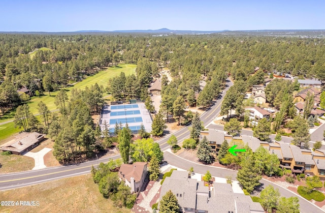 2800 N Saddleback Way Unit 2, Flagstaff, AZ 86004 - drone / aerial view with golf course view, a residential view, and a forest view