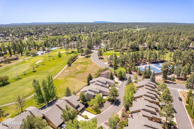2800 N Saddleback Way Unit 2, Flagstaff, AZ 86004 - birds eye view of property with a residential view, a forest view, and view of golf course