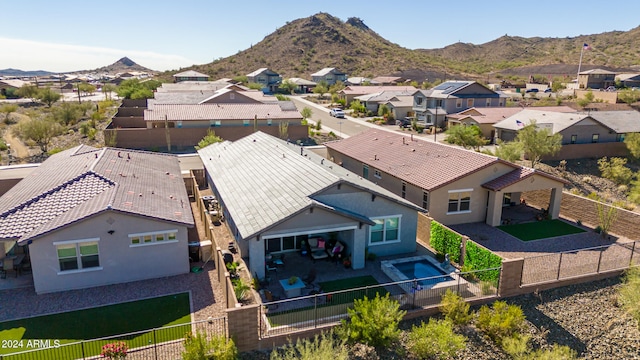 aerial view featuring a mountain view