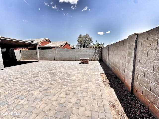 view of patio featuring a fenced backyard