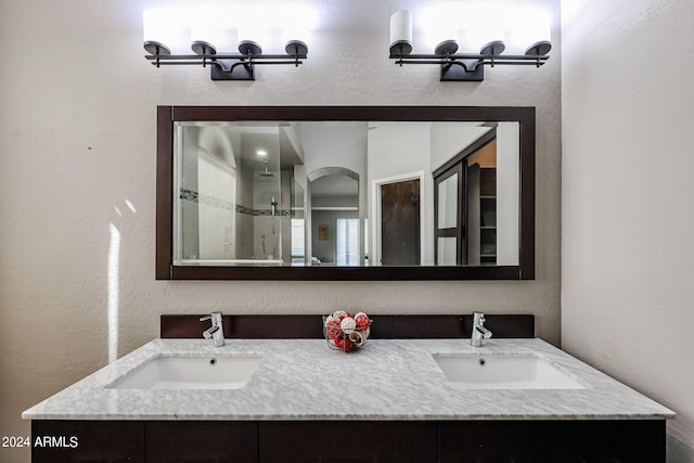 bathroom featuring double sink vanity