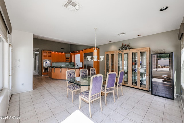 view of tiled dining space