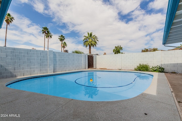 view of pool with a fenced backyard and a fenced in pool