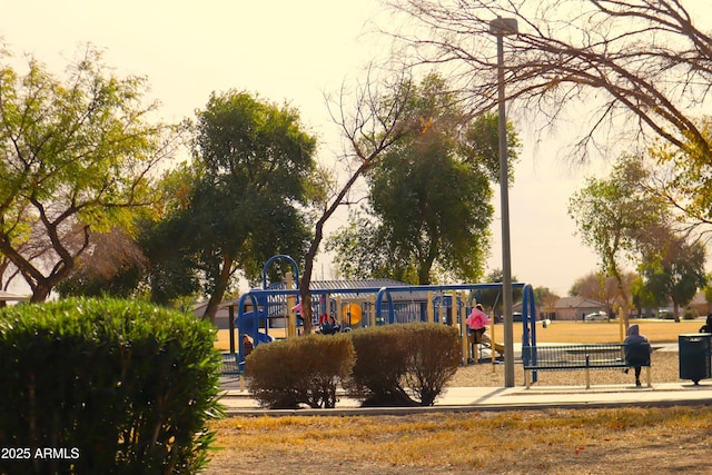 view of community with a playground