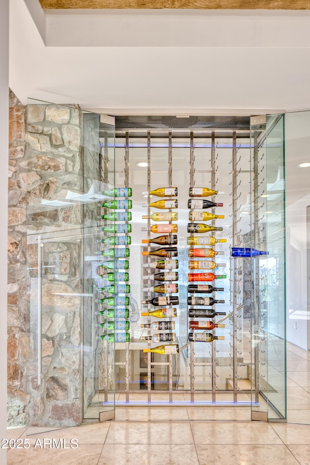 wine cellar featuring tile patterned flooring