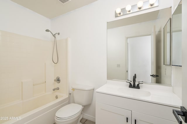 12424 N B St, El Mirage, AZ 85335 - full bath featuring toilet, washtub / shower combination, vanity, and tile patterned flooring