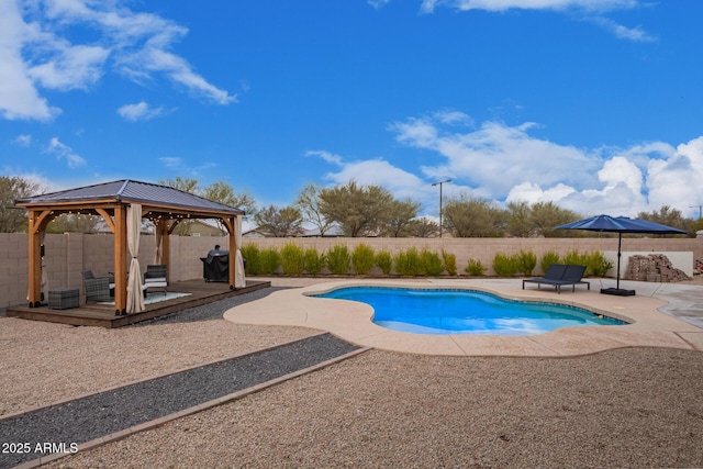 view of pool with a gazebo and a patio