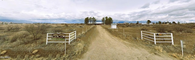 view of road featuring a rural view