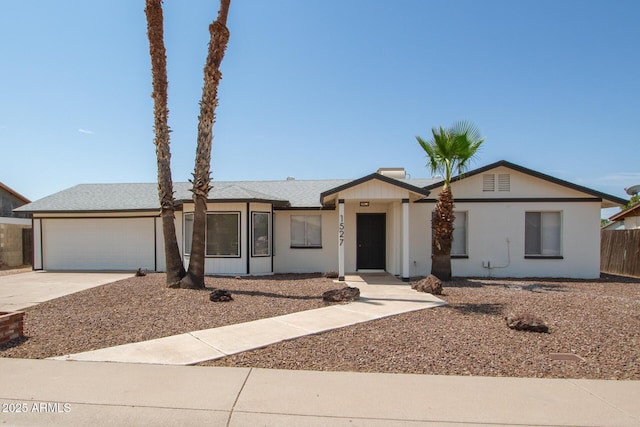 ranch-style home with a garage