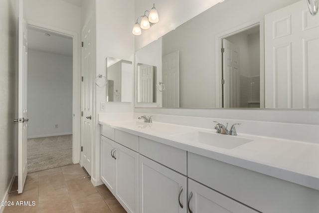 bathroom featuring vanity and tile patterned flooring