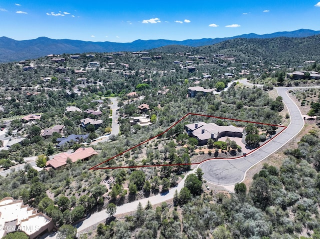 bird's eye view featuring a mountain view