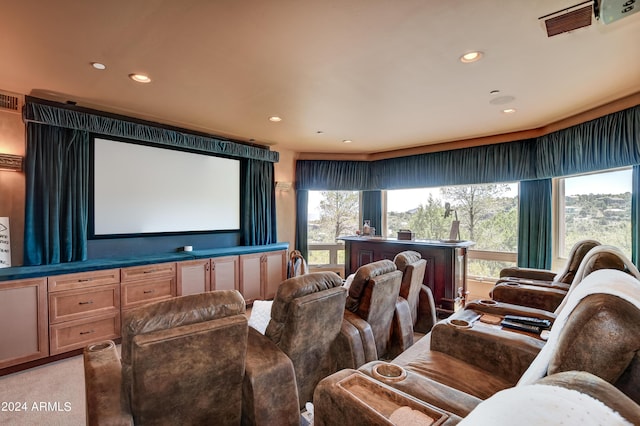 cinema with light colored carpet