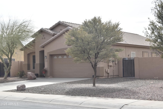 view of front of home with a garage