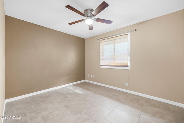 unfurnished room featuring ceiling fan