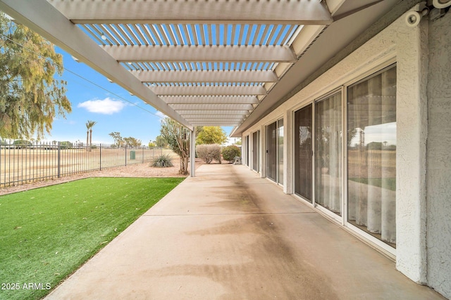 view of patio with a pergola