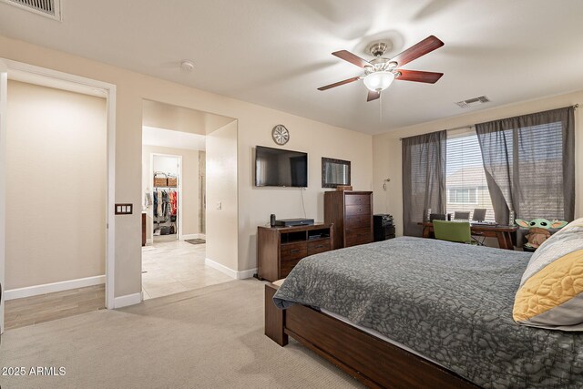 5012 S Girard St, Gilbert, AZ 85298 - bedroom featuring carpet flooring, visible vents, baseboards, and a ceiling fan