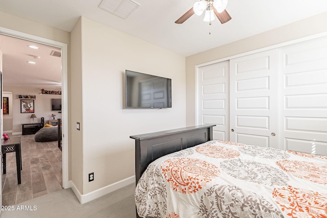 5012 S Girard St, Gilbert, AZ 85298 - bedroom with visible vents, baseboards, recessed lighting, and a closet