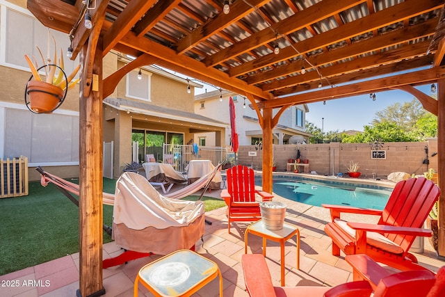 5012 S Girard St, Gilbert, AZ 85298 - view of pool with a patio, a fenced backyard, and a fenced in pool