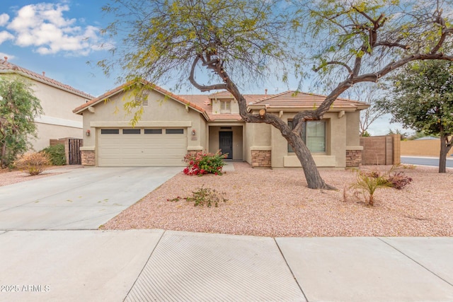 view of front of house with a garage