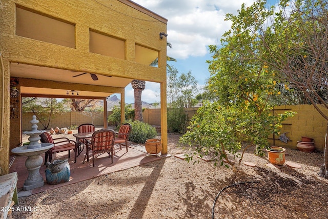 view of patio with a fenced backyard