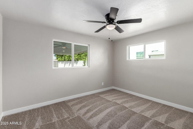 spare room with baseboards and carpet flooring