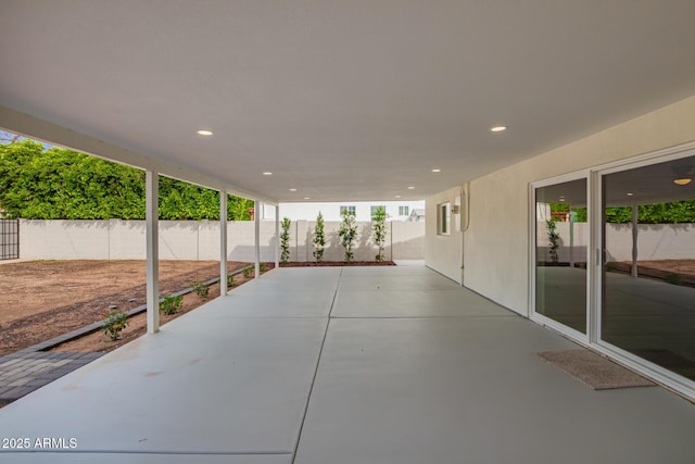 view of patio featuring a fenced backyard