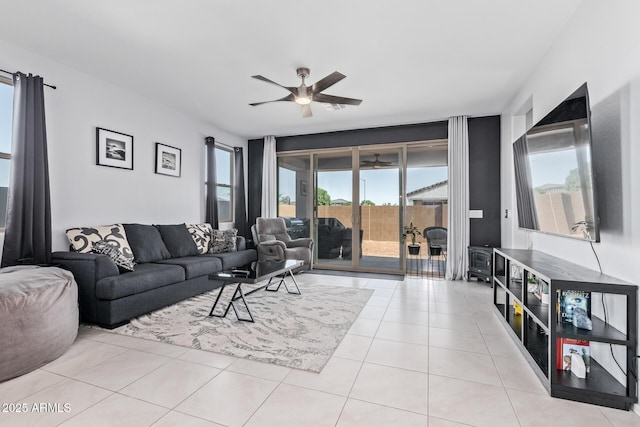 1005 W Lincoln Ave, Coolidge, AZ 85128 - living room featuring ceiling fan and tile patterned flooring