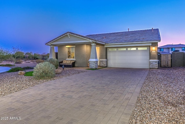 view of front of home with a garage