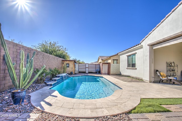 view of pool featuring a patio area