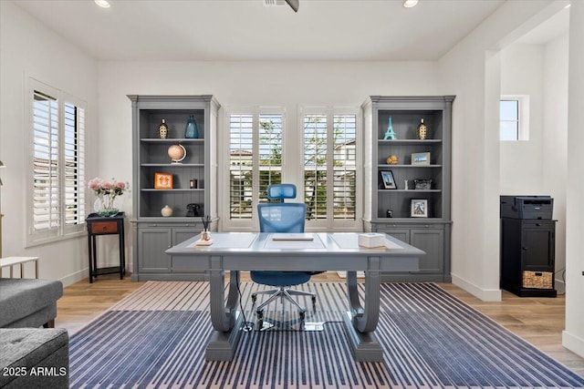 17146 W Mountainair St, Surprise, AZ 85388 - office area with plenty of natural light, light wood-style floors, recessed lighting, and baseboards