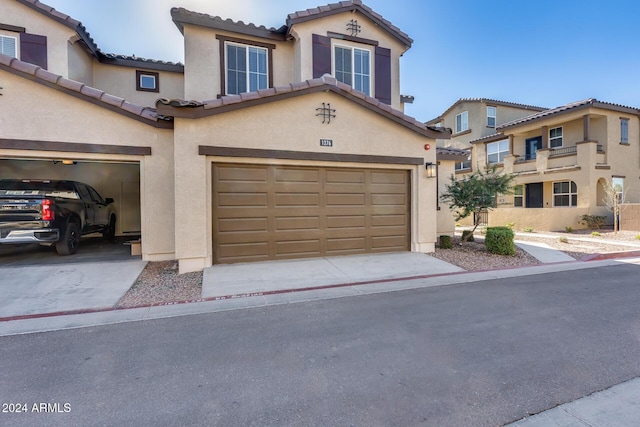 view of front of house with a garage