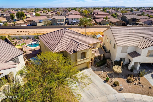 drone / aerial view with a residential view