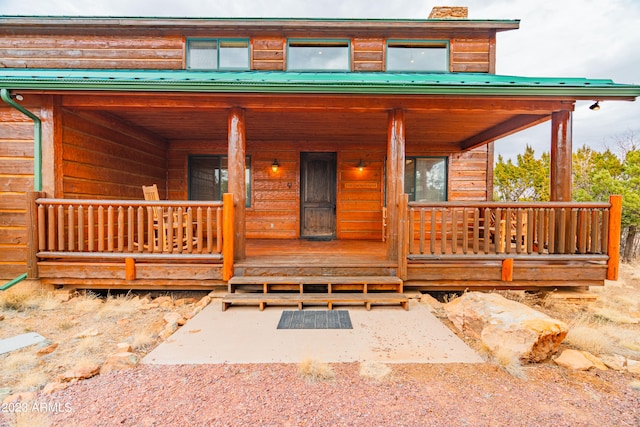 view of front of property with a porch