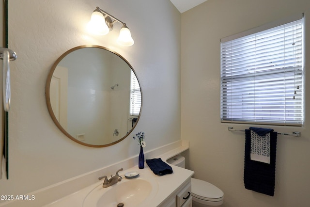 bathroom with toilet and vanity