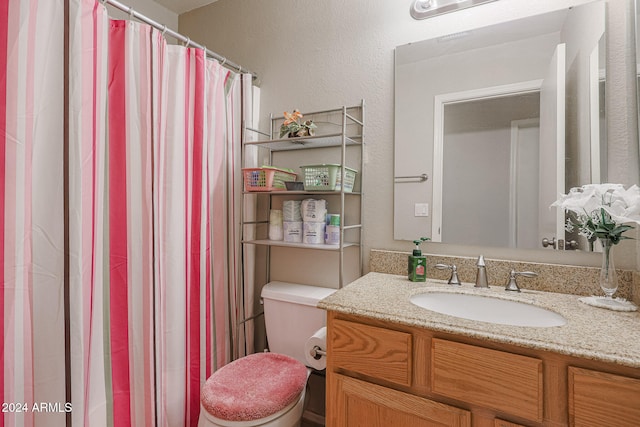 bathroom with toilet and vanity