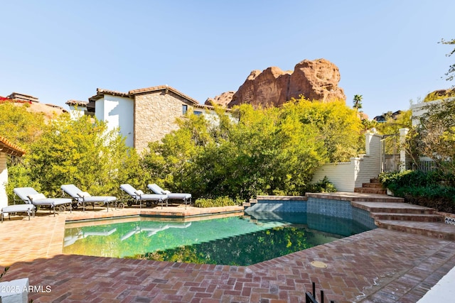 view of pool featuring a patio area