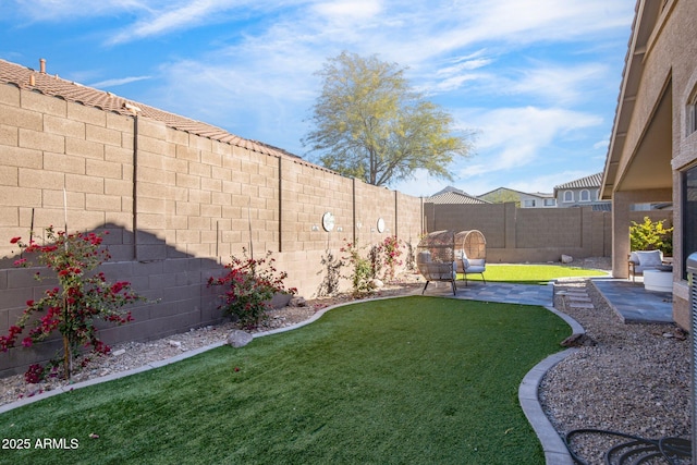 view of yard with a patio area