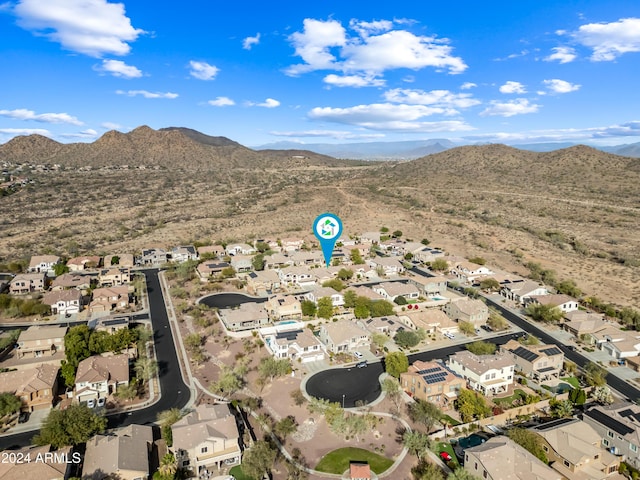 drone / aerial view with a mountain view