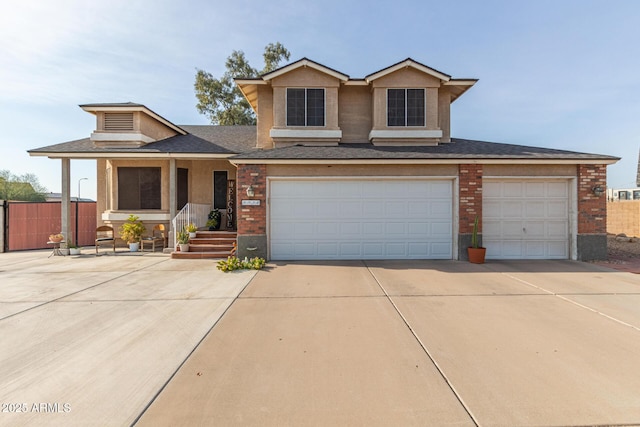 view of front of house with a garage