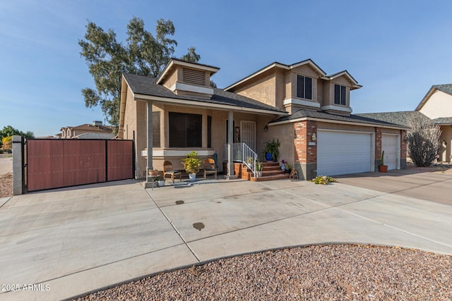 view of front facade featuring a garage