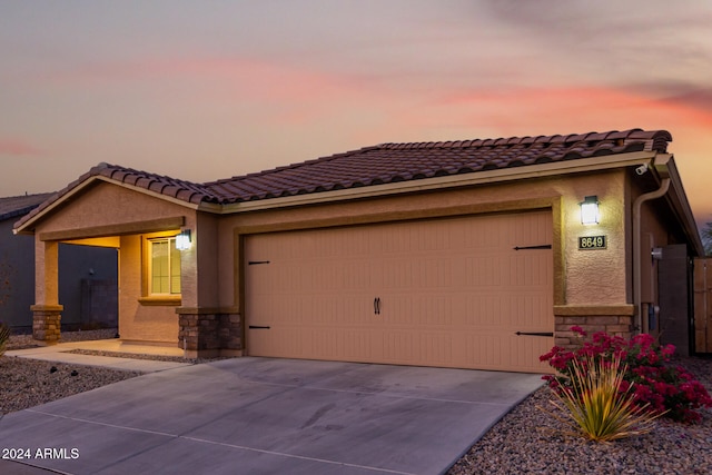 view of front of house featuring a garage