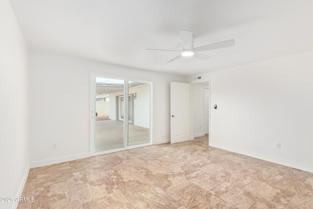 unfurnished room featuring ceiling fan